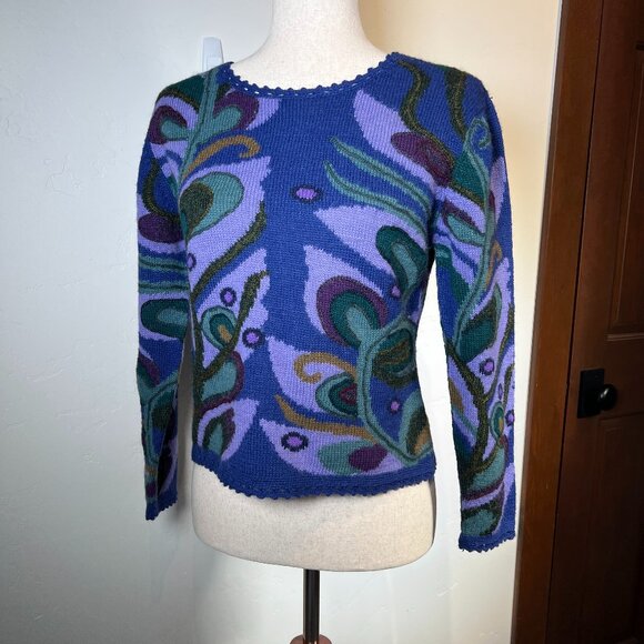 Alpacas Best 100% Baby Alpaca Sweater Small S Handmade Art To Wear Round Neck - Picture 4 of 16